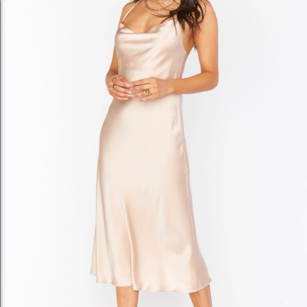 Show me your mumu champagne slip dress